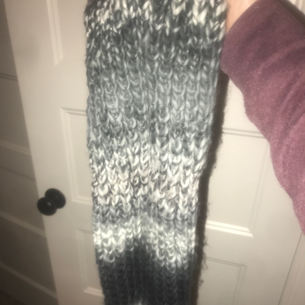 Grey to black ombré infinity scarf.